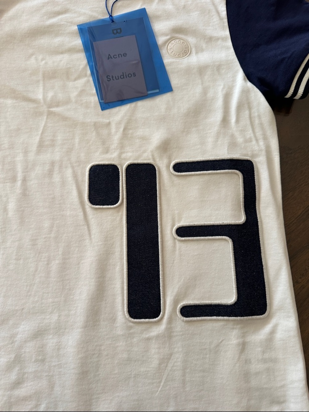 NWT Acne Studios Baseball Tee XS Navy - Picture 3 of 5